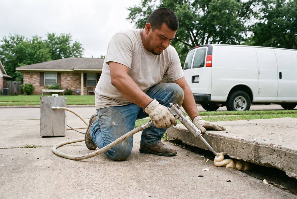 Injecting polyurethane foam