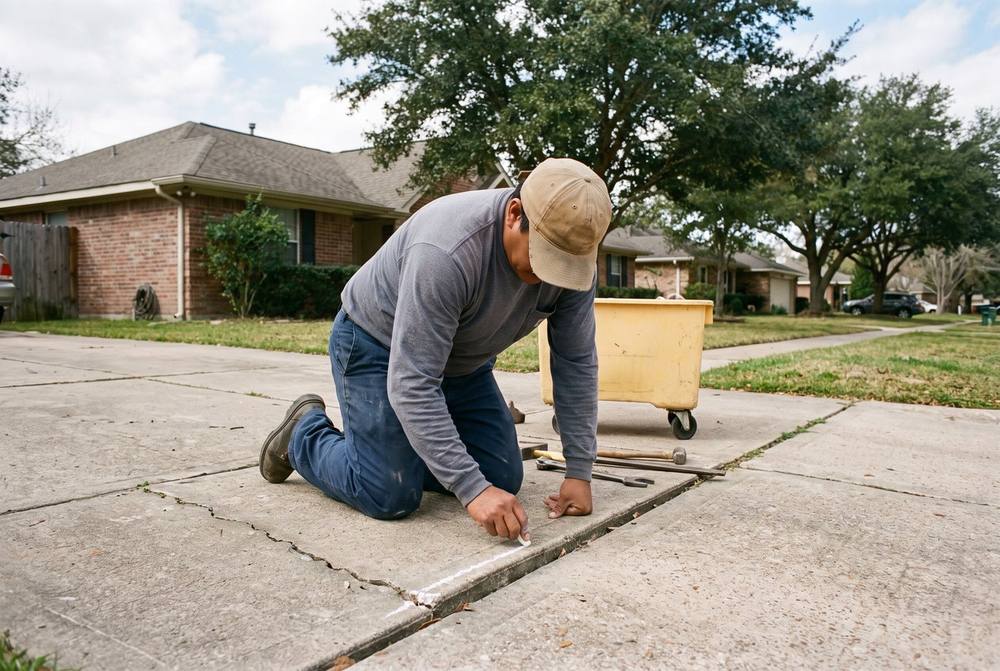 Marking sunken slab edges